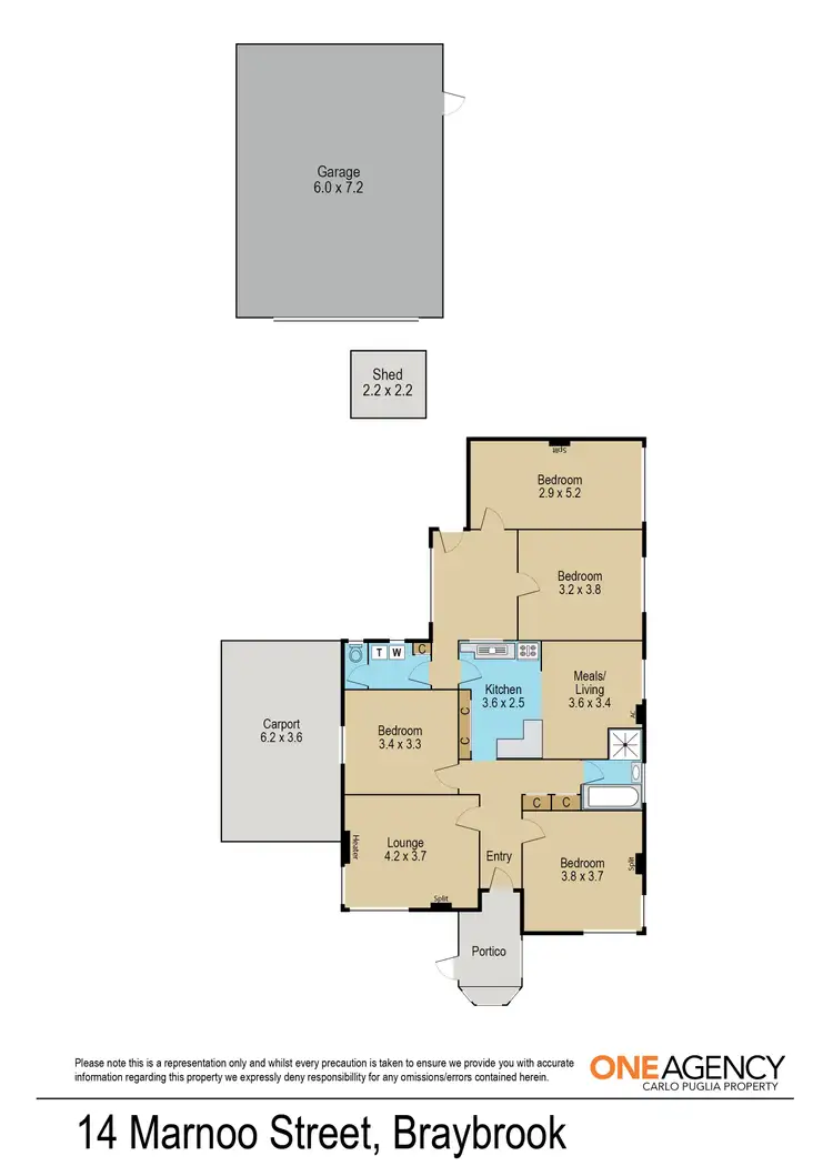 Floorplan of Homely house listing, 14 Marnoo Street, Braybrook VIC 3019