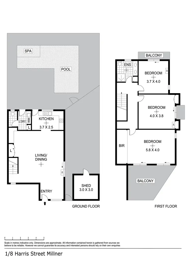 Floorplan of Homely townhouse listing, 1/8 Harris Street, Millner NT 810