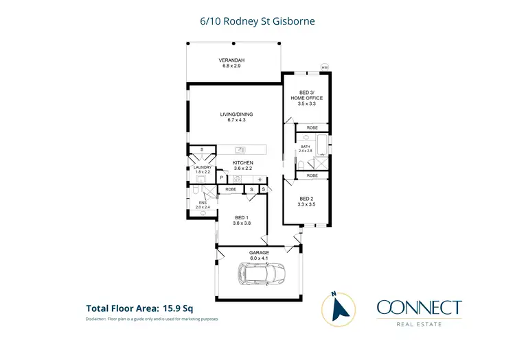 Floorplan of Homely unit listing, Unit 6/10 Rodney Street, Gisborne VIC 3437