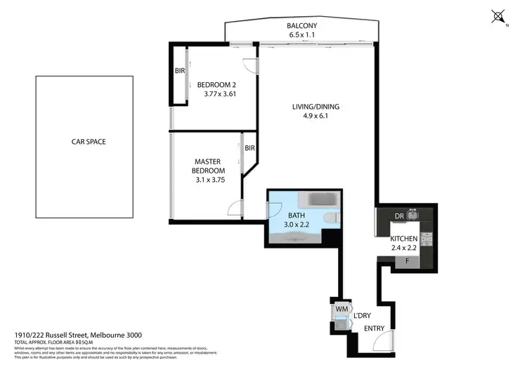 Floorplan of Homely apartment listing, 1910/222 Russell Street, Melbourne VIC 3000