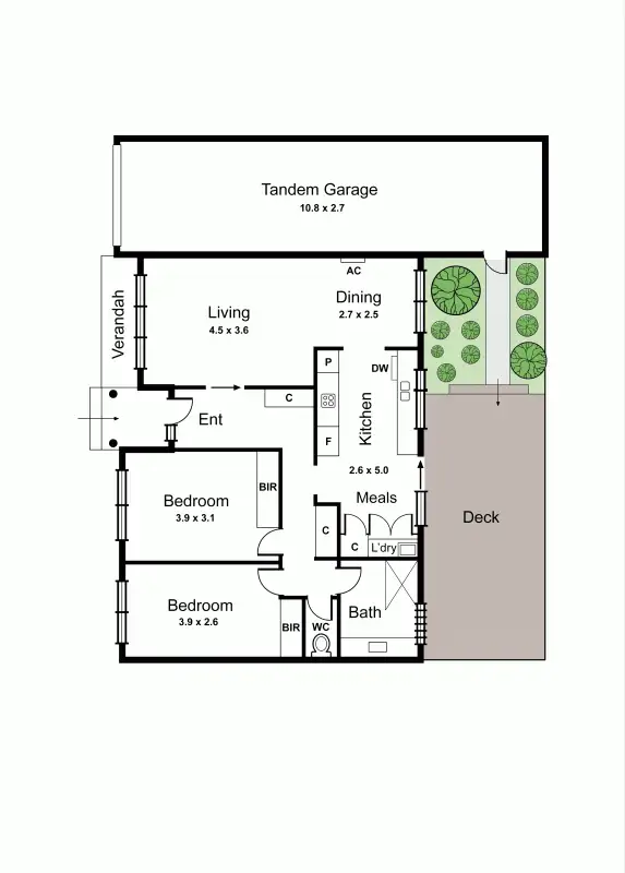 Floorplan of Homely unit listing, 2/13 Coorigil Road, Carnegie VIC 3163