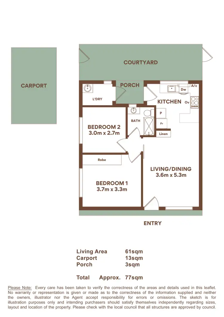 Floorplan of Homely unit listing, 1/20 Agnes Street, Seaton SA 5023