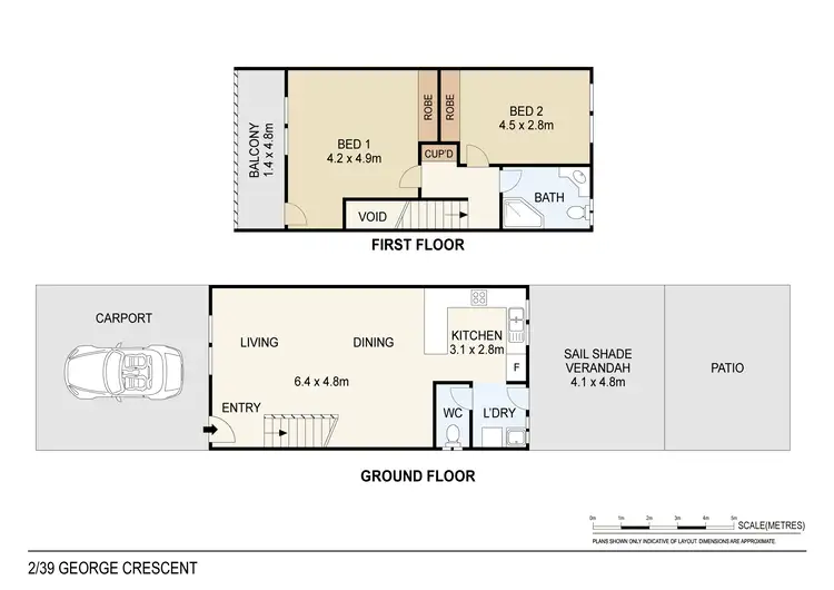 Floorplan of Homely townhouse listing, 2/39 George Crescent, Fannie Bay NT 820