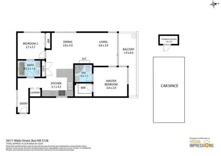 Floorplan of Homely apartment listing, 201/1 Watts Street, Box Hill VIC 3128