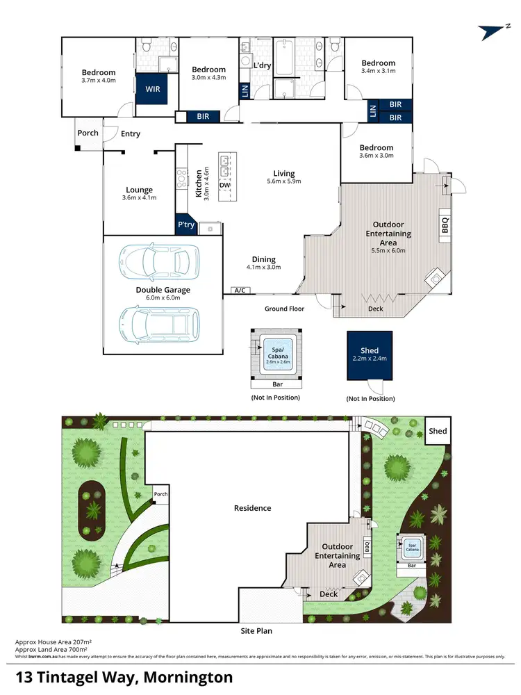 Floorplan of Homely house listing, 13 Tintagel Way, Mornington VIC 3931