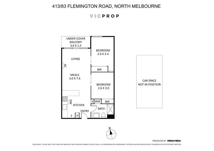 Floorplan of Homely apartment listing, 413/83 Flemington Road, North Melbourne VIC 3051