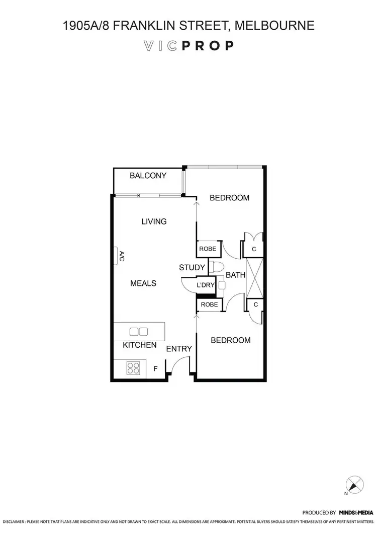 Floorplan of Homely apartment listing, 1905A/8 Franklin Street, Melbourne VIC 3000