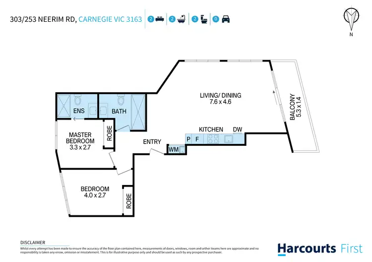 Floorplan of Homely apartment listing, 303/253 Neerim Road, Carnegie VIC 3163