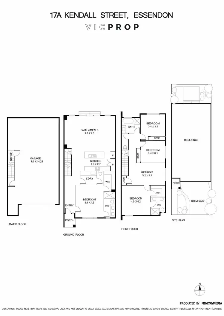 Floorplan of Homely townhouse listing, 17A Kendall Street, Essendon VIC 3040