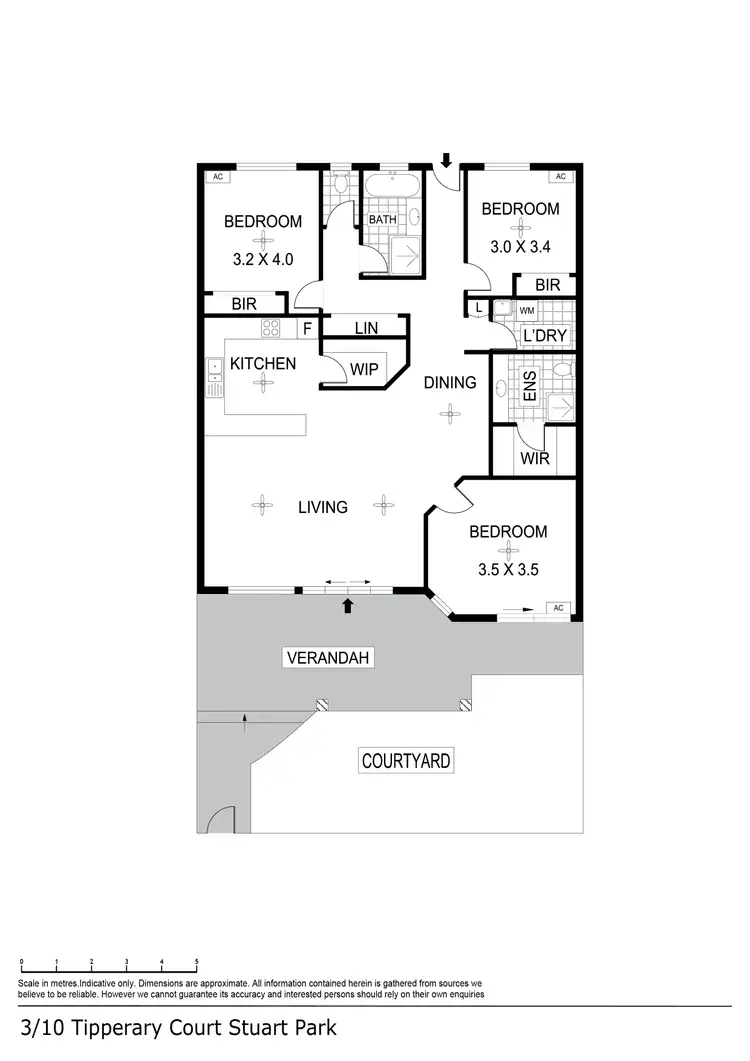 Floorplan of Homely unit listing, 3/10 Tipperary Court, Stuart Park NT 820