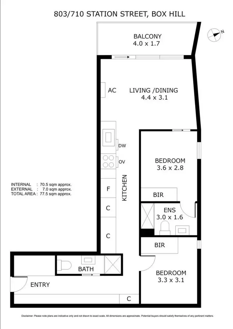 Floorplan of Homely apartment listing, 803/710 Station Street, Box Hill VIC 3128