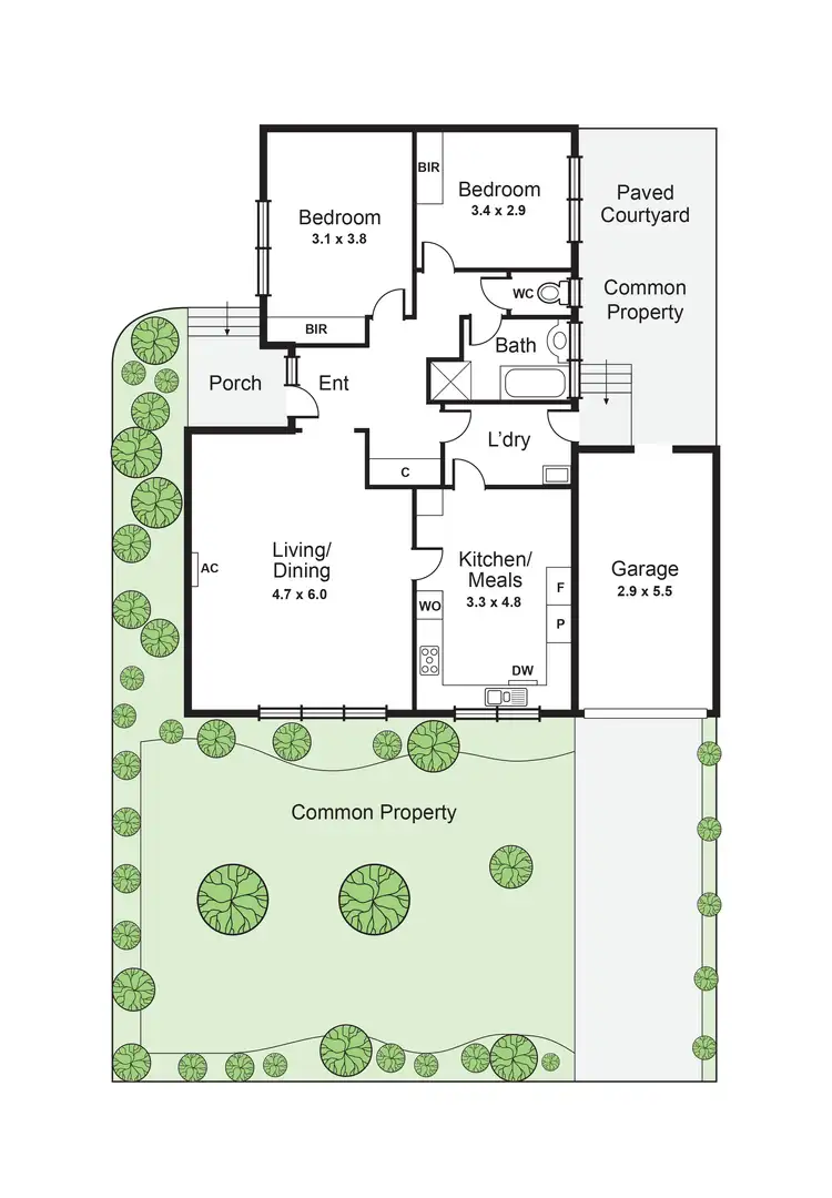 Floorplan of Homely unit listing, 2/89 Kangaroo Road, Hughesdale VIC 3166