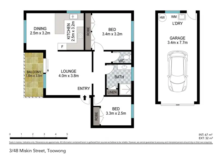 Floorplan of Homely unit listing, 3/48 Miskin Street, Toowong QLD 4066