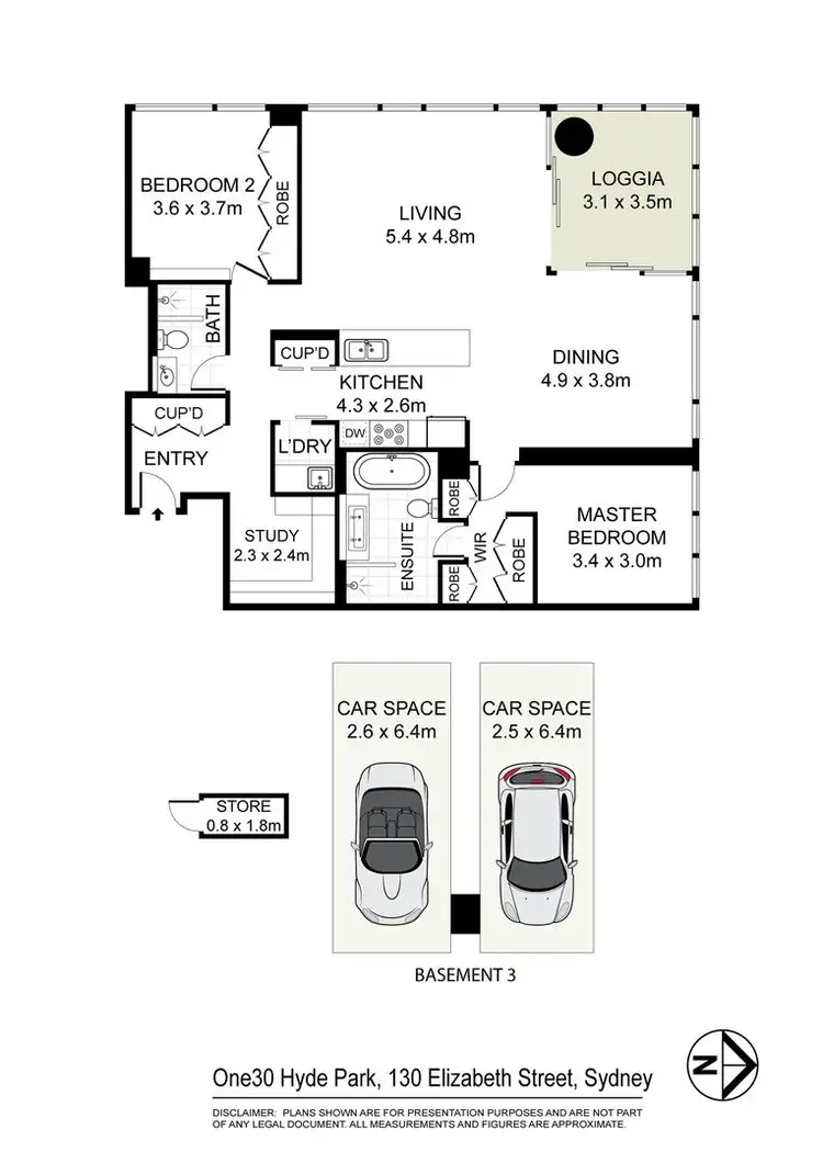 Floorplan of Homely apartment listing, 1403/130 Elizabeth Street, Sydney NSW 2000