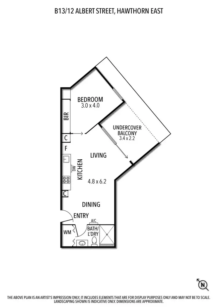 Floorplan of Homely apartment listing, B13/12 Albert Street, Hawthorn East VIC 3123