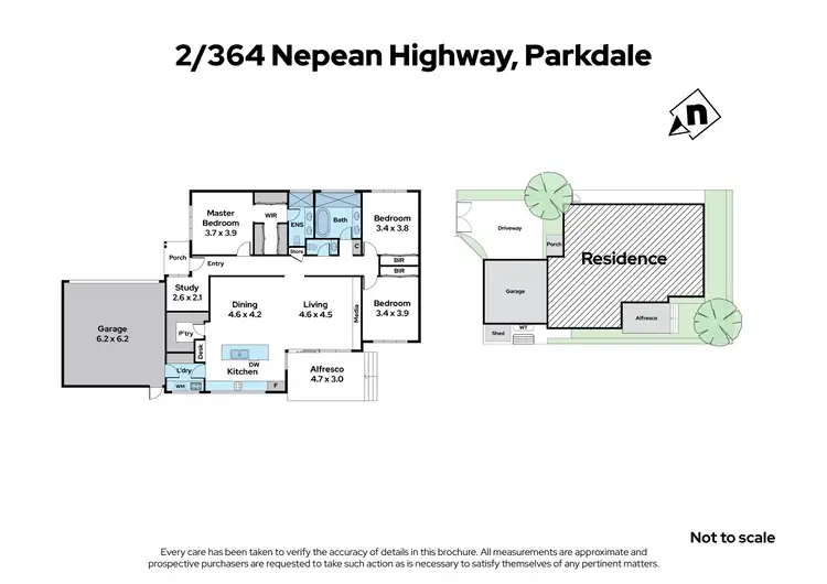 Floorplan of Homely townhouse listing, 2/364 Nepean Highway, Parkdale VIC 3195