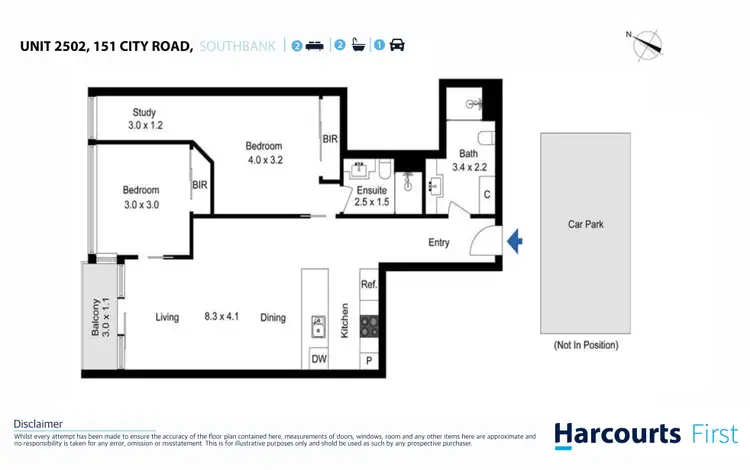 Floorplan of Homely apartment listing, 2502/151 City Road, Southbank VIC 3006