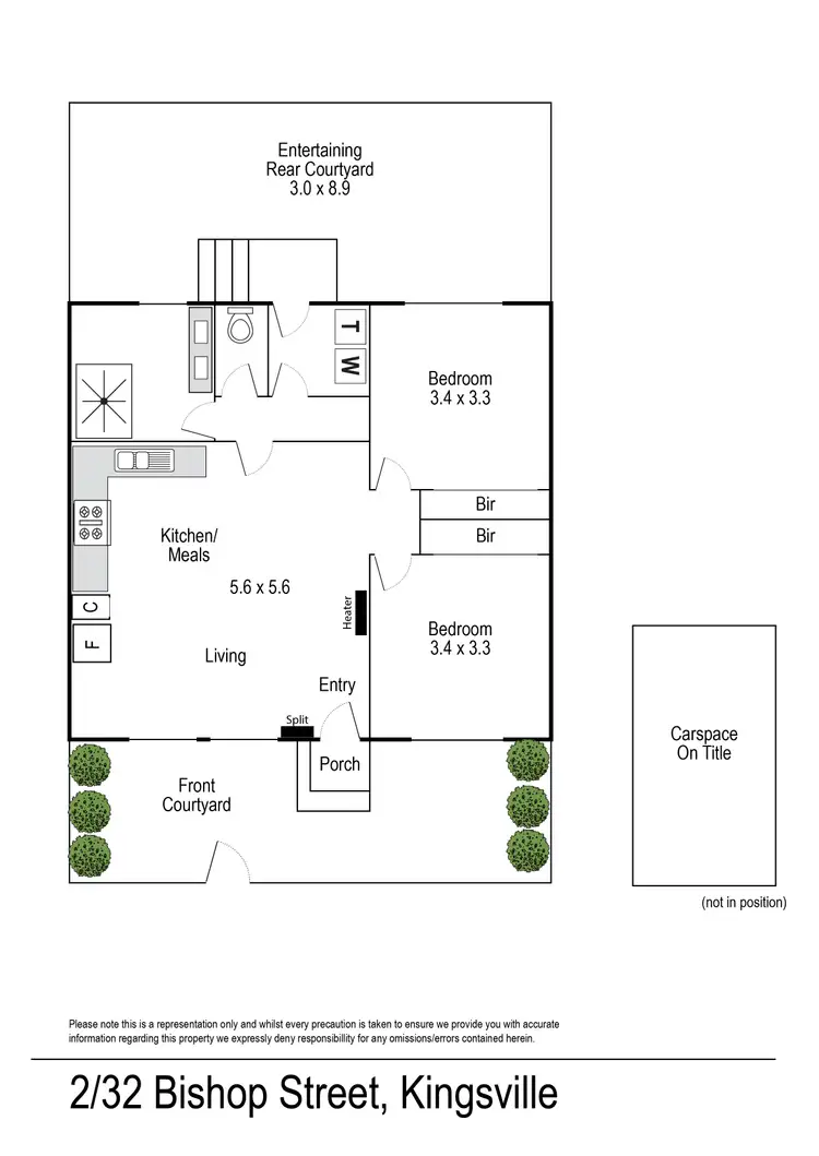 Floorplan of Homely villa listing, 2/32 Bishop Street, Kingsville VIC 3012