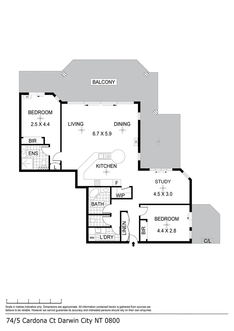 Floorplan of Homely apartment listing, 74/5 Cardona Court, Darwin City NT 800