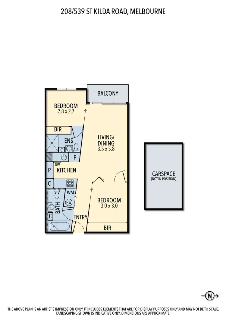 Floorplan of Homely apartment listing, 208/539 St Kilda Road, Melbourne VIC 3004