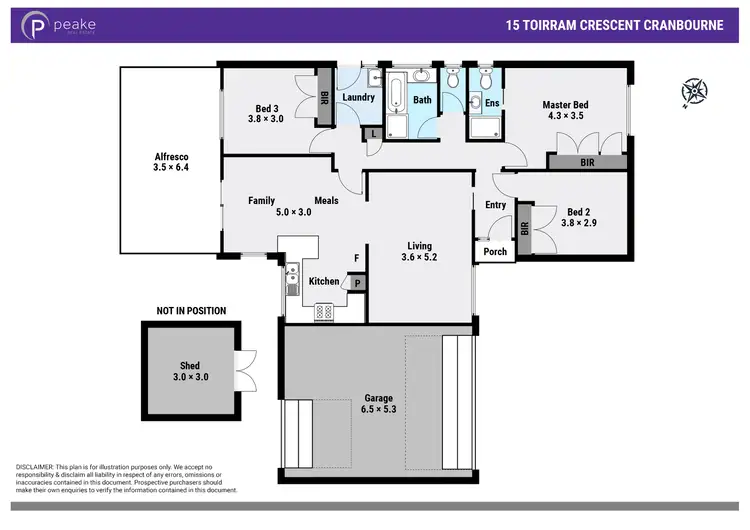 Floorplan of Homely house listing, 15 Toirram Crescent, Cranbourne VIC 3977