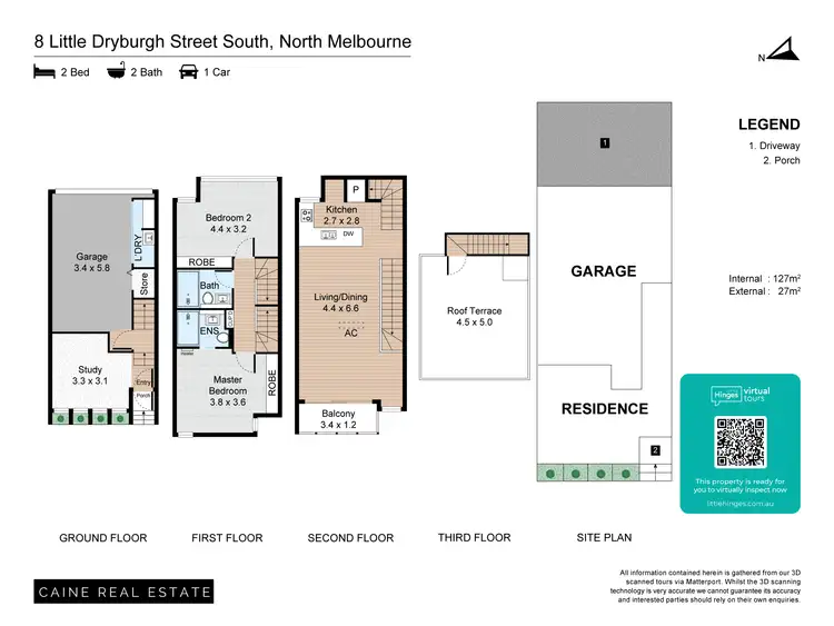 Floorplan of Homely townhouse listing, 8 Little Dryburgh Street South, North Melbourne VIC 3051