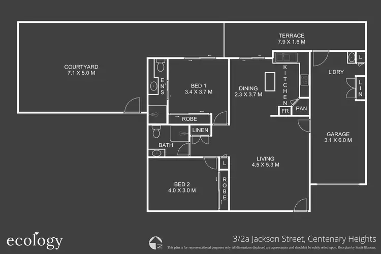 Floorplan of Homely unit listing, 3/2A Jackson Street, Centenary Heights QLD 4350