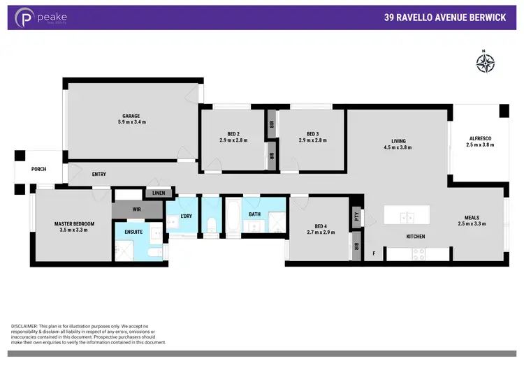 Floorplan of Homely house listing, 39 Ravello Avenue, Berwick VIC 3806