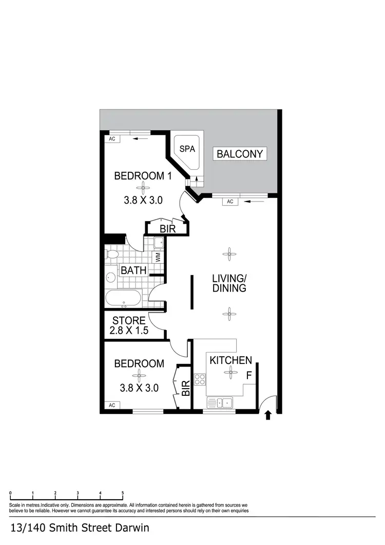 Floorplan of Homely unit listing, 13/140 Smith Street, Darwin City NT 800
