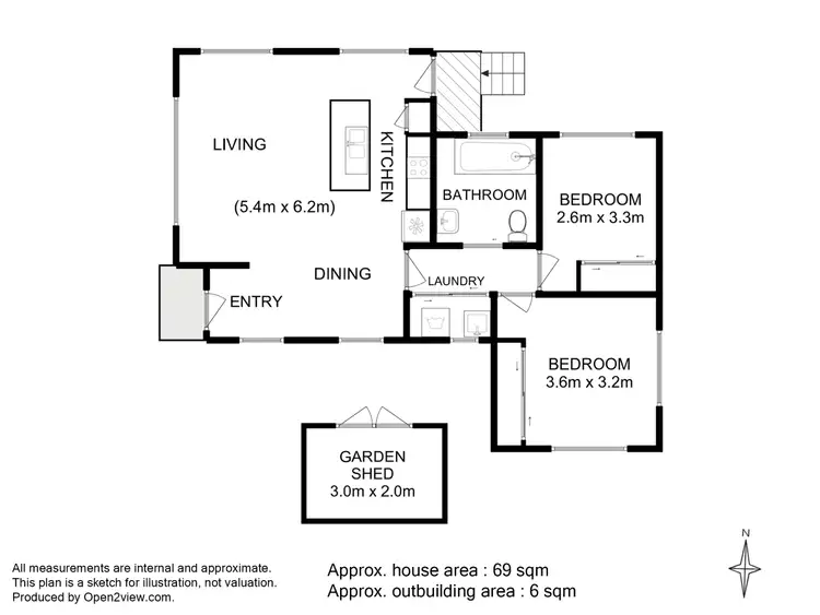Floorplan of Homely unit listing, 2/67 Edinburgh Crescent, Goodwood TAS 7010