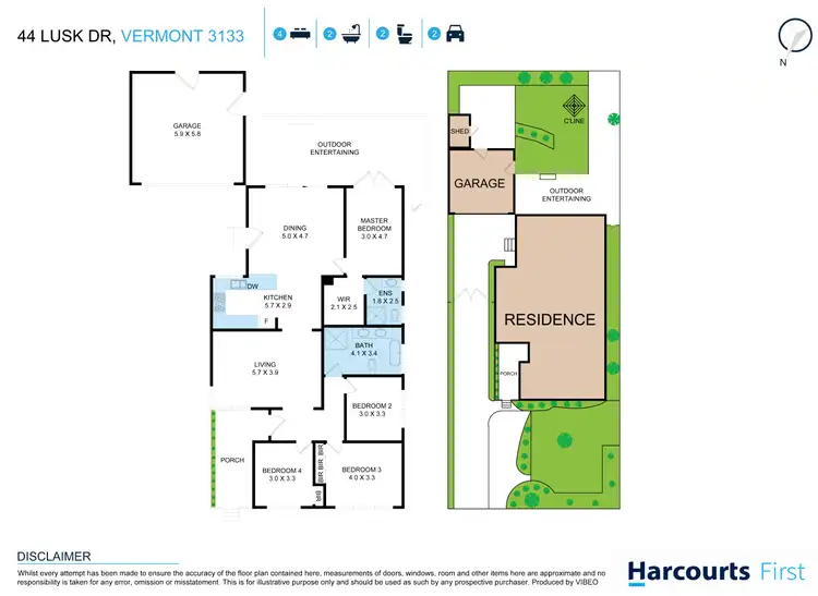 Floorplan of Homely house listing, 44 Lusk Drive, Vermont VIC 3133