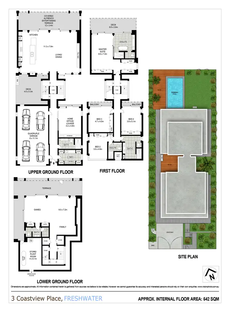 Floorplan of Homely house listing, 3 Coastview Place, Freshwater NSW 2096