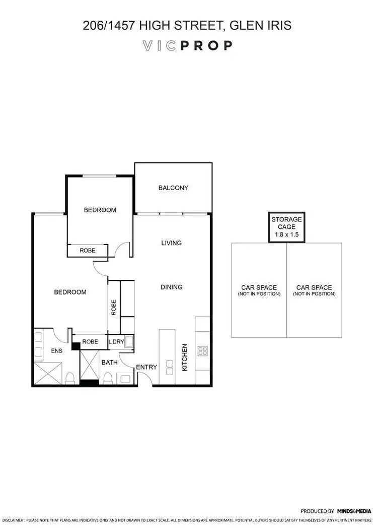Floorplan of Homely apartment listing, 206/1457 High Street, Glen Iris VIC 3146