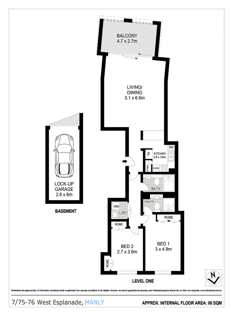 Floorplan of Homely apartment listing, 7/75-76 West Esplanade, Manly NSW 2095