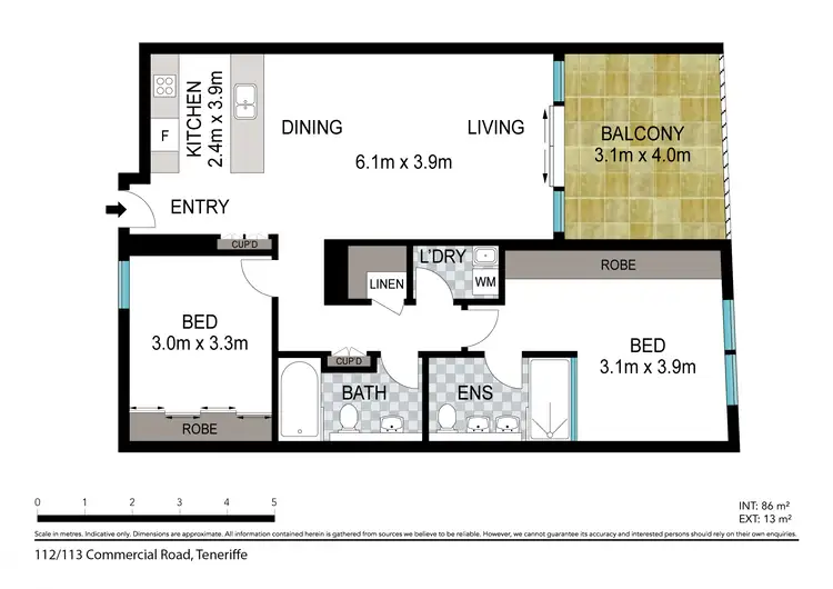 Floorplan of Homely unit listing, 112/113 Commercial Road, Teneriffe QLD 4005