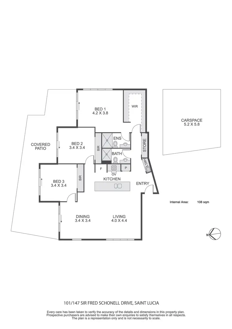 Floorplan of Homely unit listing, 101/147 Sir Fred Schonell Drive, St Lucia QLD 4067
