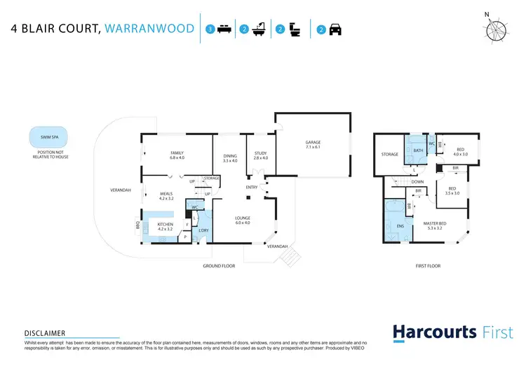Floorplan of Homely house listing, 4 BLAIR Court, Warranwood VIC 3134