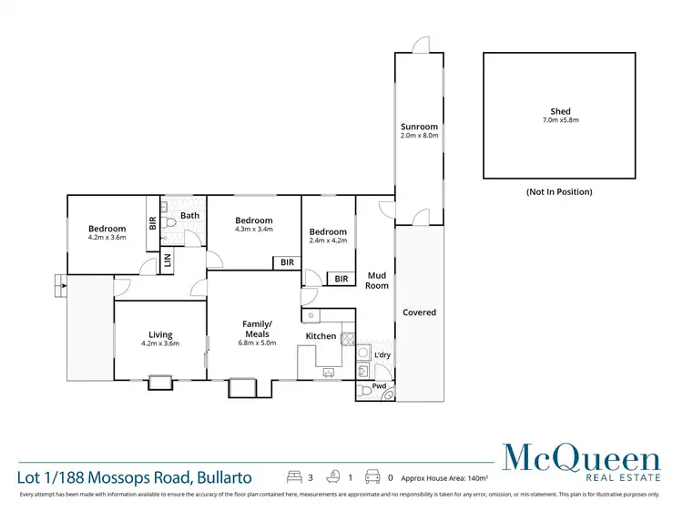 Floorplan of Homely house listing, 188 Mossops Road, Bullarto VIC 3461