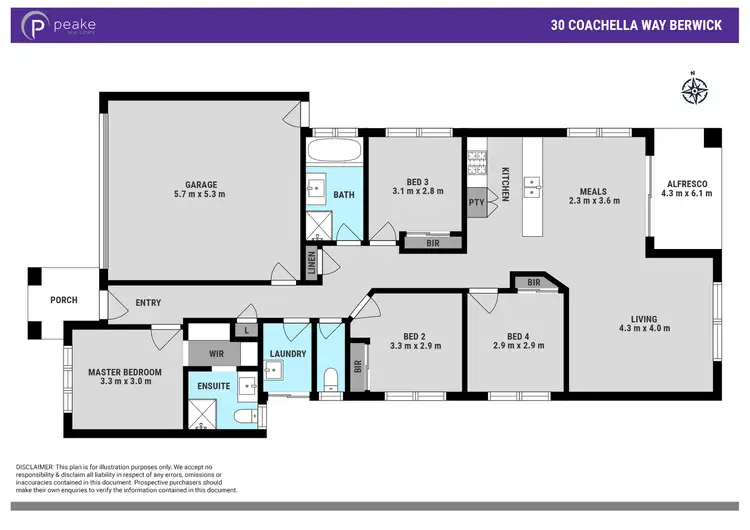 Floorplan of Homely house listing, 30 Coachella Way, Berwick VIC 3806