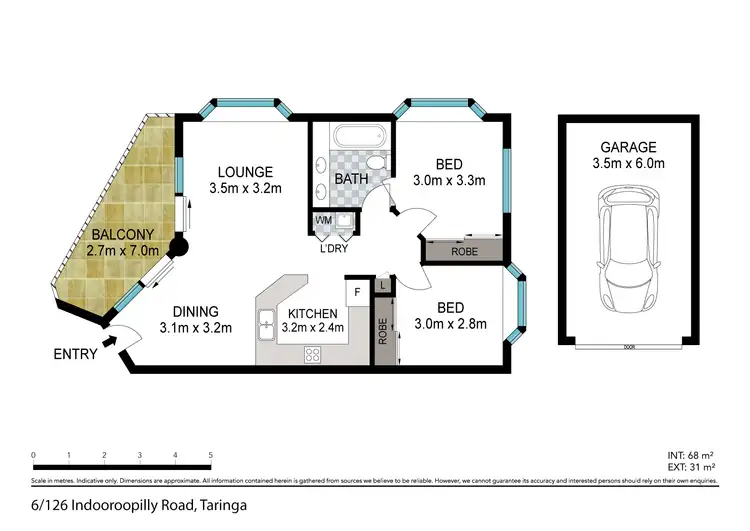 Floorplan of Homely unit listing, 6/126 Indooroopilly Road, Taringa QLD 4068