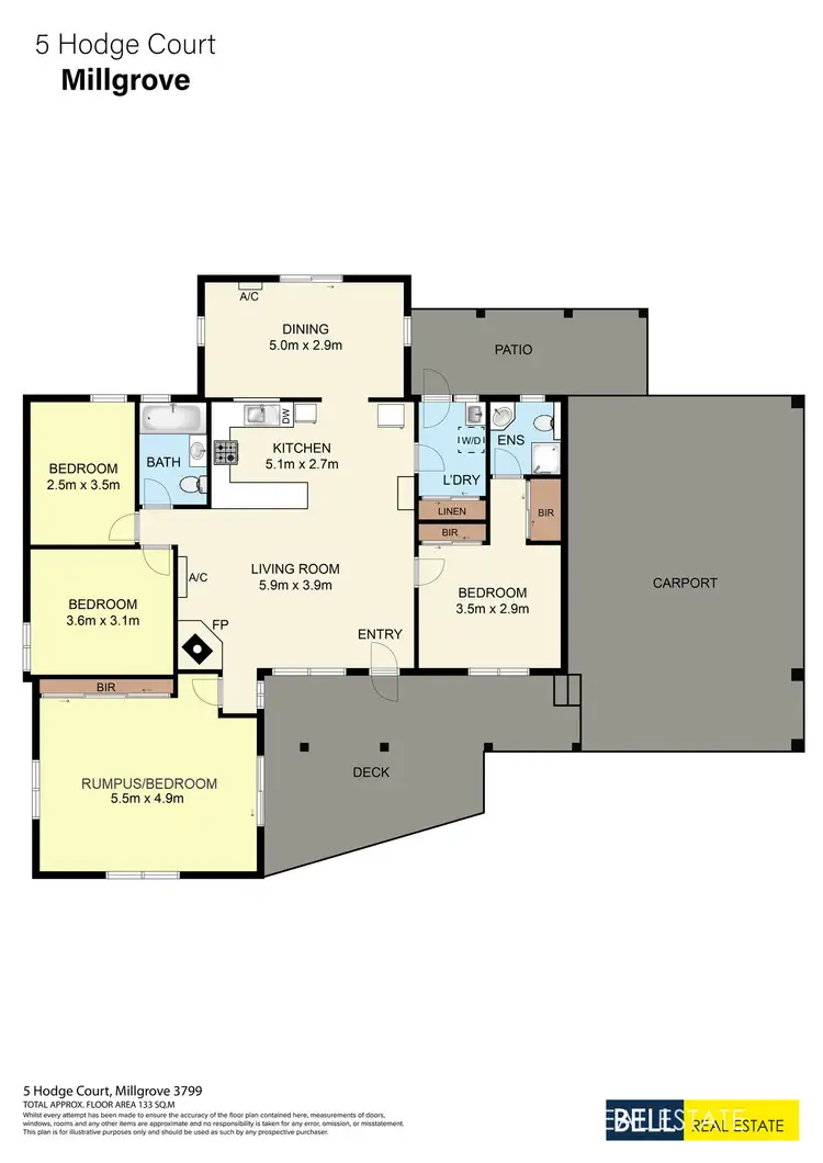 Floorplan of Homely house listing, 5 Hodge Court, Millgrove VIC 3799