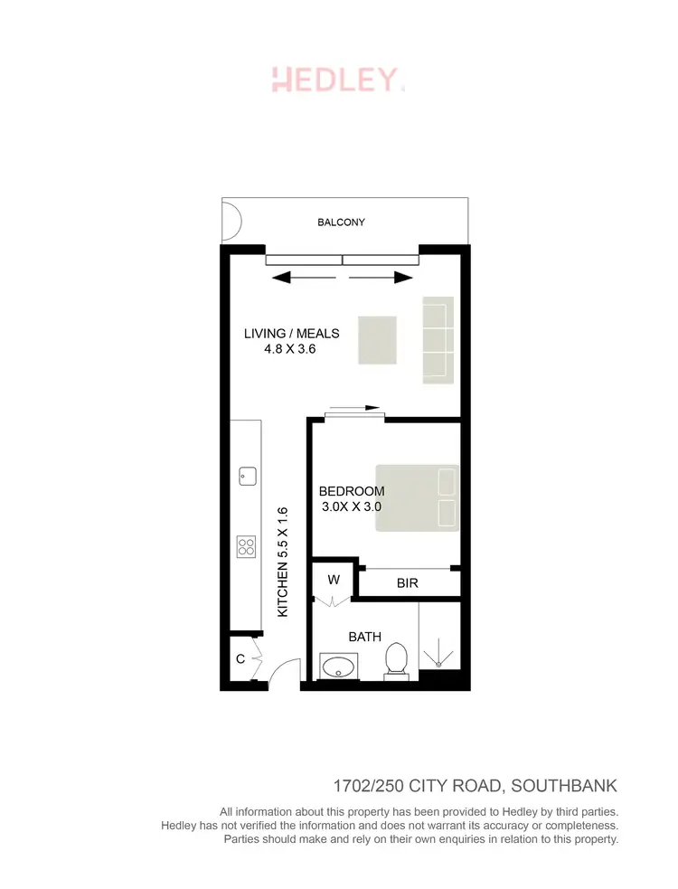 Floorplan of Homely apartment listing, 1702/250 City Road, Southbank VIC 3006