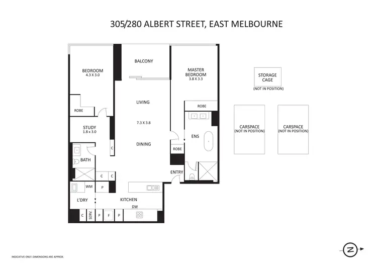 Floorplan of Homely apartment listing, 305/280 Albert Street, East Melbourne VIC 3002