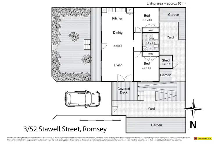 Floorplan of Homely unit listing, 3/52 Stawell Street, Romsey VIC 3434