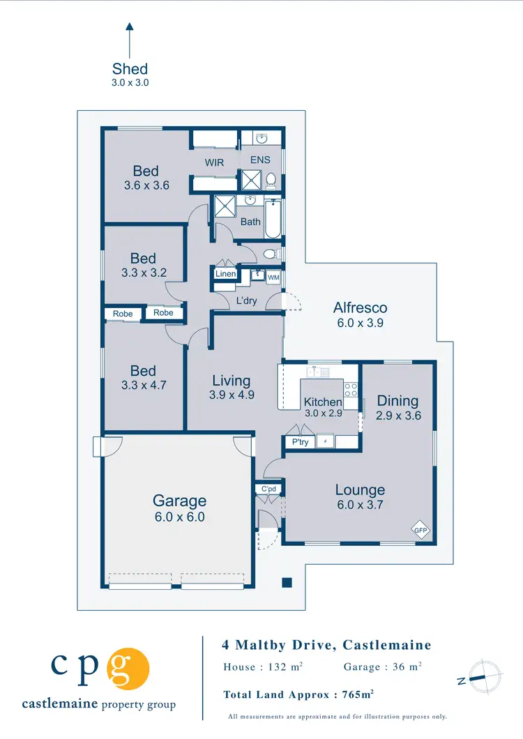 Floorplan of Homely house listing, 4 Maltby Drive, Castlemaine VIC 3450