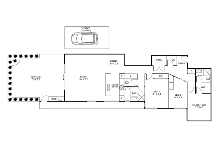 Floorplan of Homely apartment listing, 12/1 Chandler Road, Boronia VIC 3155