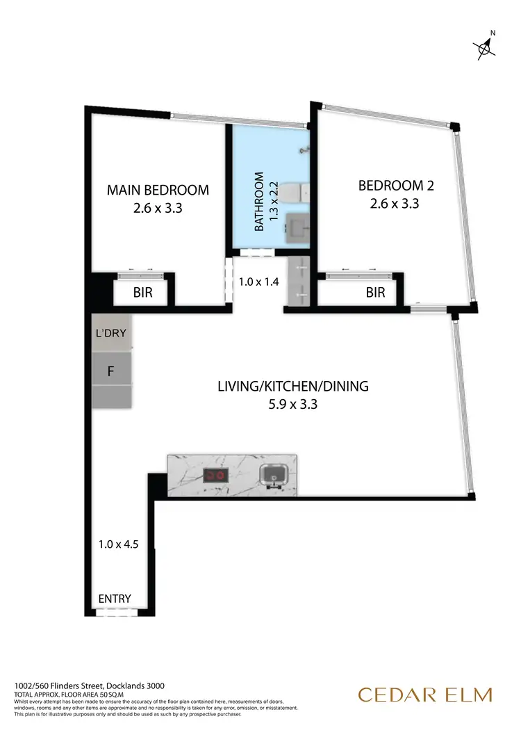 Floorplan of Homely apartment listing, 1002/560 Flinders Street, Melbourne VIC 3000