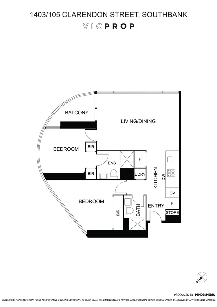 Floorplan of Homely apartment listing, 1403/105 Clarendon Street, Southbank VIC 3006