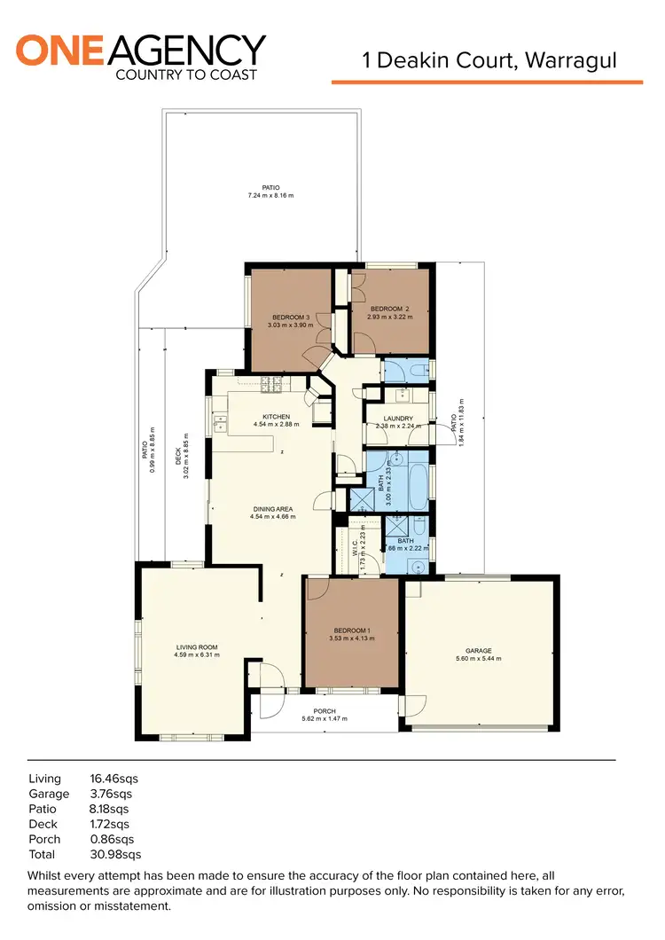 Floorplan of Homely house listing, 1 Deakin Court, Warragul VIC 3820
