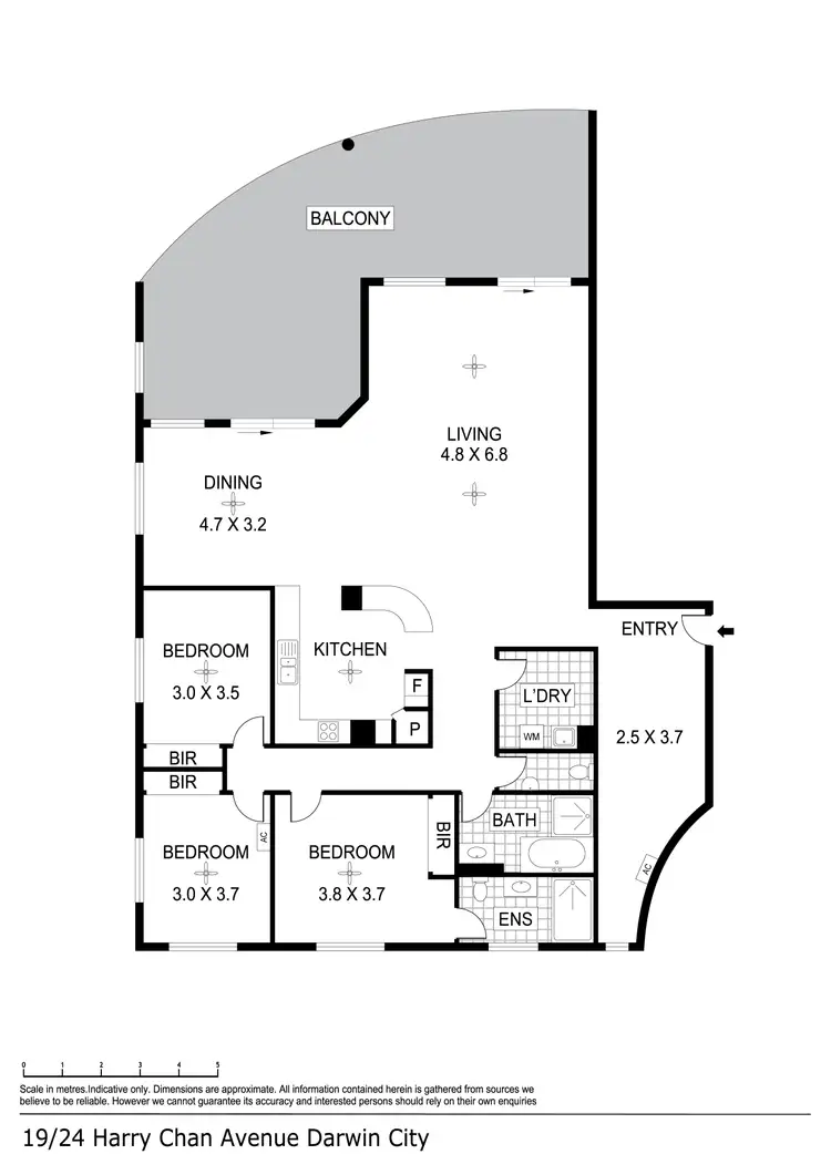 Floorplan of Homely apartment listing, 19/24 Harry Chan Avenue, Darwin City NT 800